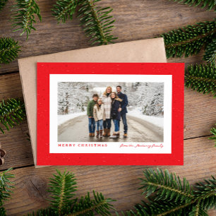 Speckle-Rahmen einfaches rotes Weihnachtsfoto Feiertagskarte