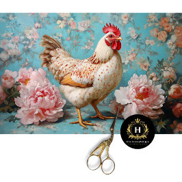 Speckled Chicken Pink Peonies Dekoupage Seidenpapier