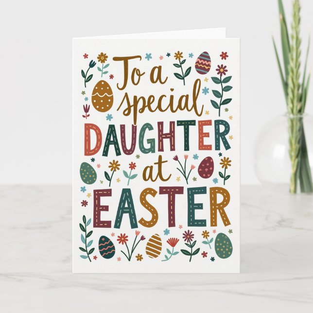 Speckled Easter Egg Daughter Card Karte (Vorderseite)