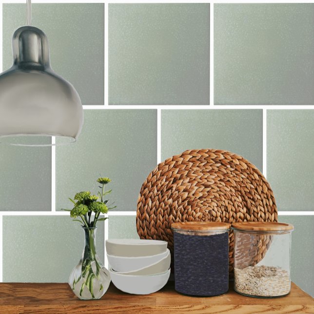 Speckled Fern Green Ceramic tile Fliese (Speckled Fern Green tile, on a kitchen backsplash.)