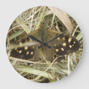 Speckled Wood Butterfly Wall Clock Große Wanduhr
