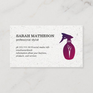 Speckling Texture Modern Salon Stylist Haarspray Visitenkarte