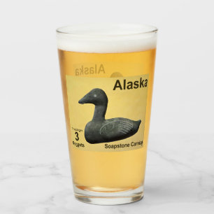 Speckstein-Eiderente - Alaska-Briefmarke Glas