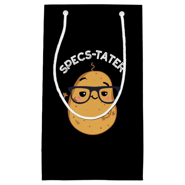 Specs tater Funny Potato Spektakel Pun Dark BG Kleine Geschenktüte (Vorderseite)