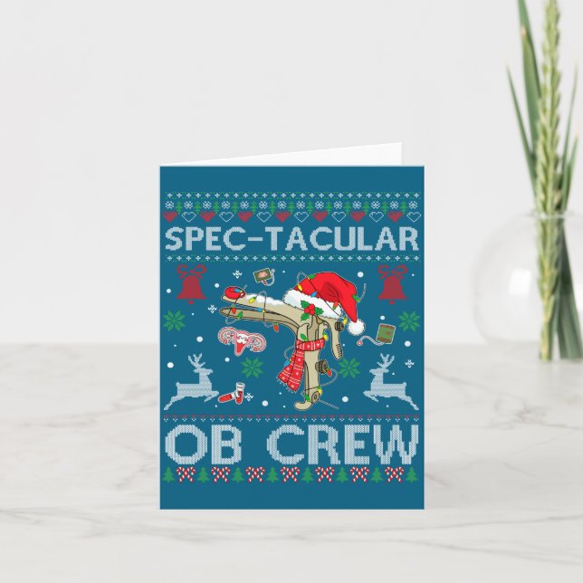 Spectacular Ob Crew Speculum Ugly Xmas Sweater Obg Karte (Vorderseite)