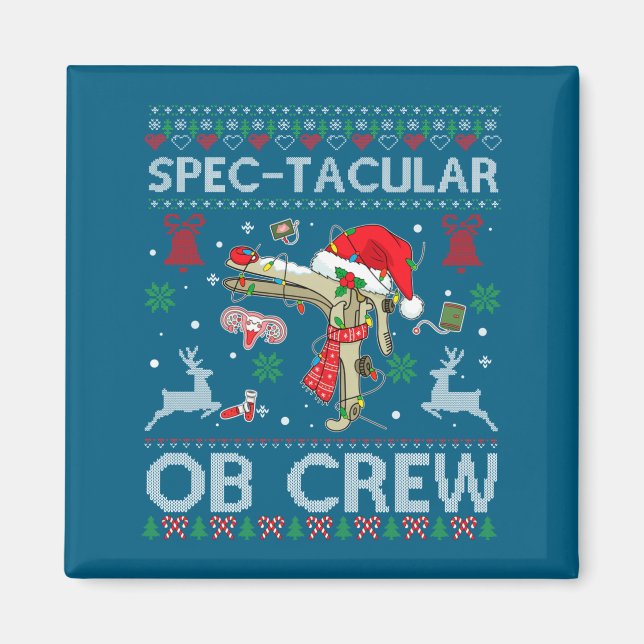 Spectacular Ob Crew Speculum Ugly Xmas Sweater Obg Magnet (Vorne)
