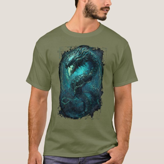 Spectral Coil Cyberpunk Serpent Dark Art T-Shirt (Vorderseite)