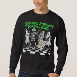 Spectral Symphony Skeleton Band Spooky Art Sweatshirt