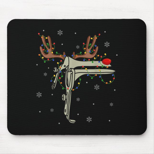 Speculum Reindeer Xmas Light Medical Ob Gyn Nurse  Mousepad (Vorne)