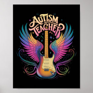 Sped Autism Lehrer Neurodiversity Rockstar Teache Poster