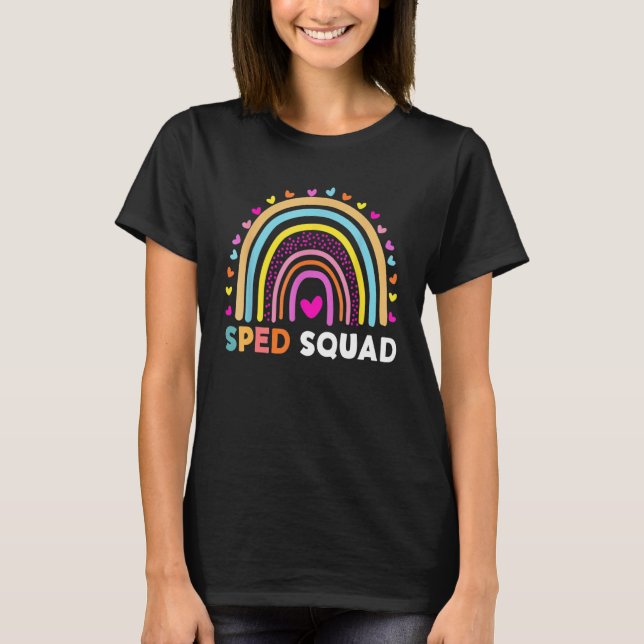 Sped Crew Rainbow Special Education Teacher Back T T-Shirt (Vorderseite)