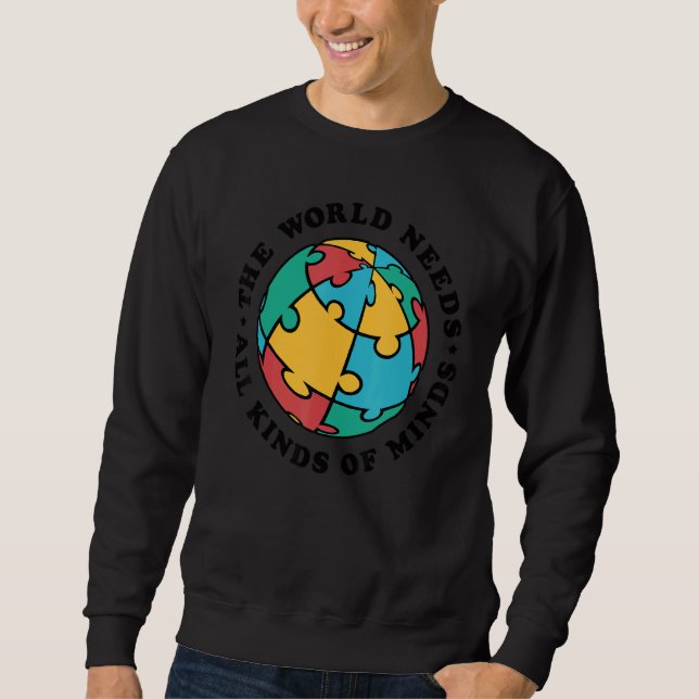 SPED Die Welt braucht alle Arten von Köpfen Autism Sweatshirt (Vorderseite)
