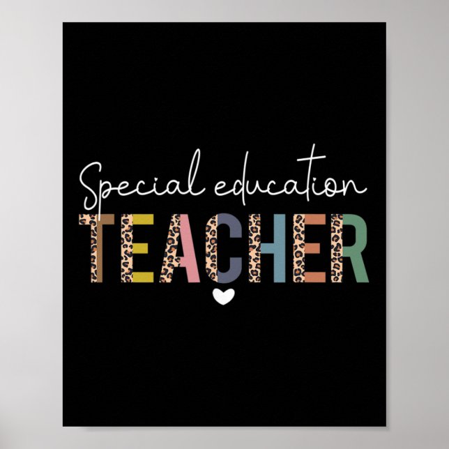 Sped Ed Special Bildung Lehrerin Sped Leopard Boh Poster (Vorne)