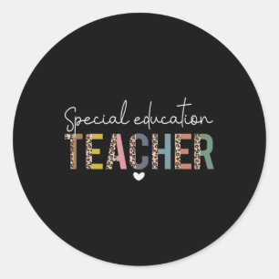 Sped Ed Special Bildung Lehrerin Sped Leopard Boh Runder Aufkleber