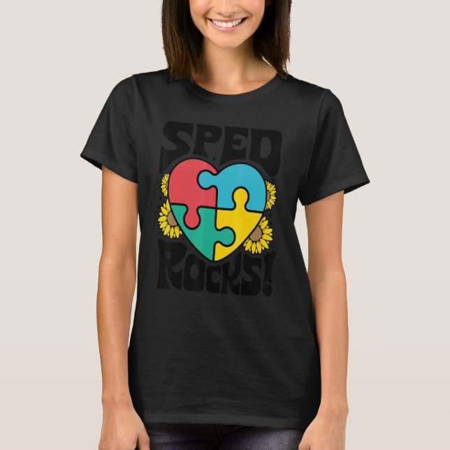 SPED Rocks Special Education Teacher Speducator Wo T-Shirt (Vorderseite)