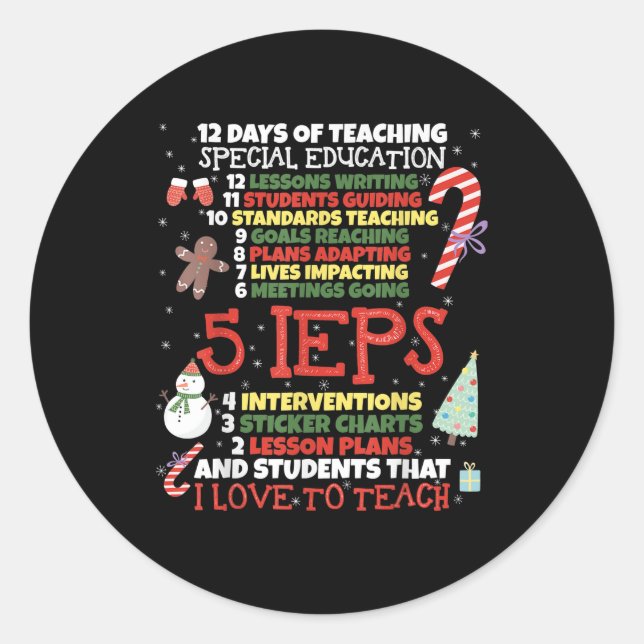 SPED School T-Shirt Funny Special Bildung Lehrer Runder Aufkleber (Vorderseite)