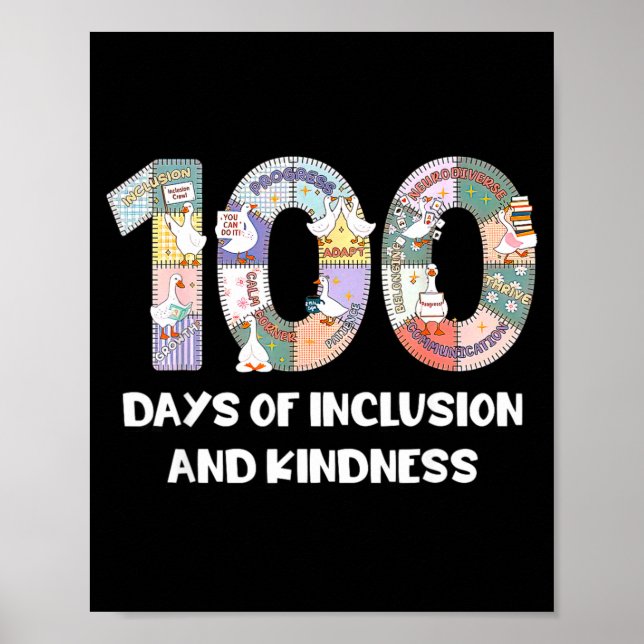 SPED Silly Autism 100 Days School Teacher Goose In Poster (Vorne)