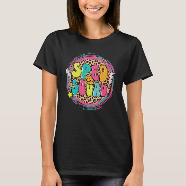 SPED Squad Leopard Special Education Teacher Back  T-Shirt (Vorderseite)