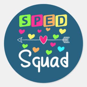 SPED Squad Special Bildung Teacher Gift SPED Runder Aufkleber