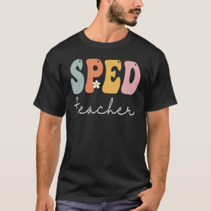 Sped Teacher Retro Groovy Vintag Happy First Day T-Shirt
