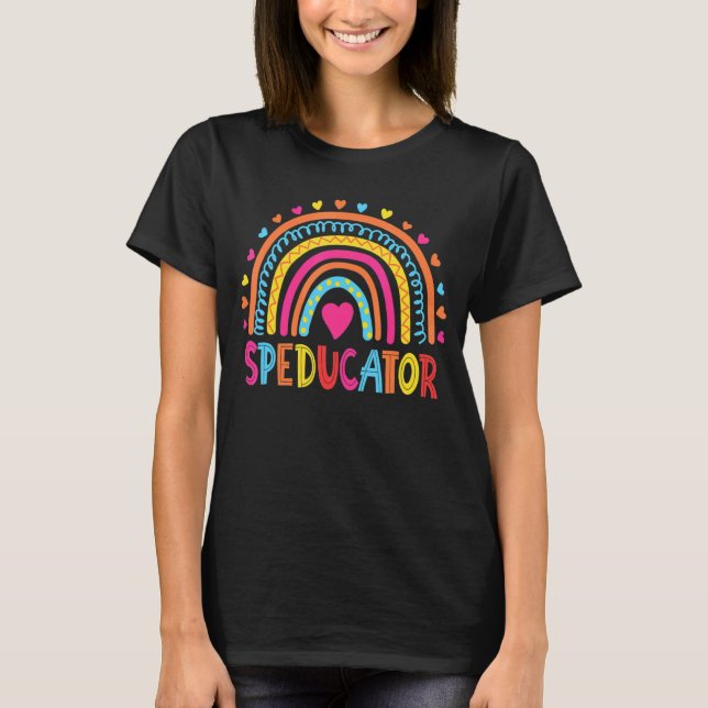Speducer Special Bildung Teacher Sped Ed Rainb T-Shirt (Vorderseite)
