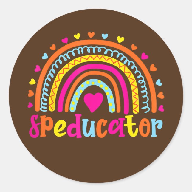 Speducer Special Bildung Teacher Sped Ed Runder Aufkleber (Vorderseite)