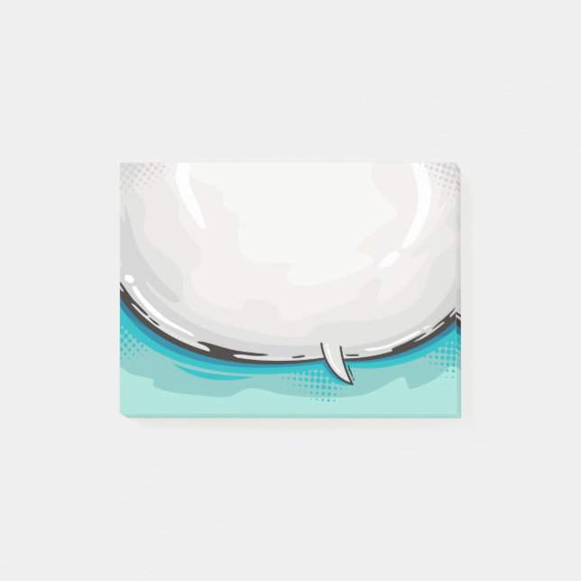 Speech Bubble Cartoon Design Blue bkgd Post-it Klebezettel (Vorderseite)