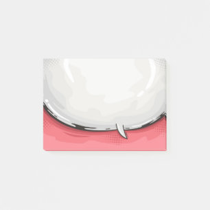 Speech Bubble Cartoon Design Red bkgd Post-it Klebezettel