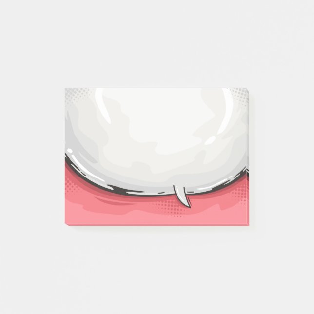 Speech Bubble Cartoon Design Red bkgd Post-it Klebezettel (Vorderseite)