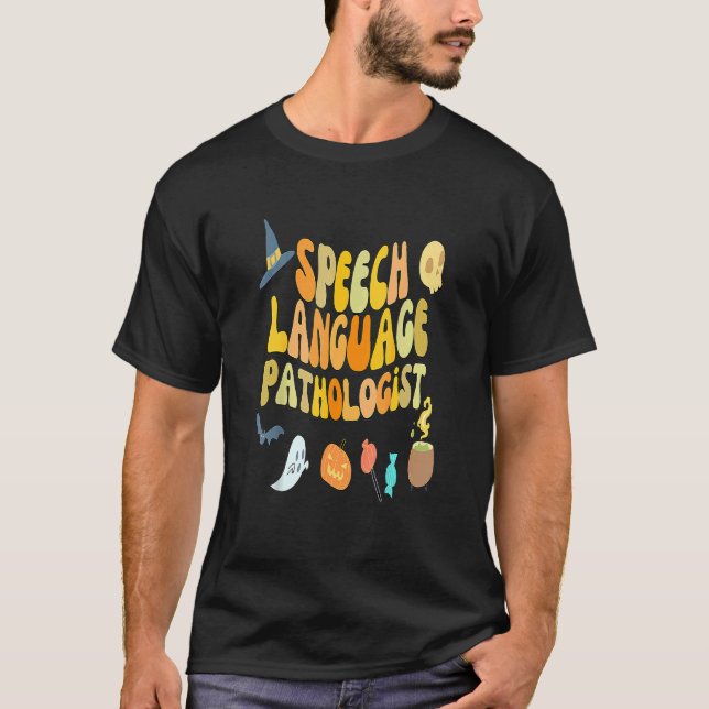 Speech Language Pathology Retro Halloween Speech T T-Shirt (Vorderseite)