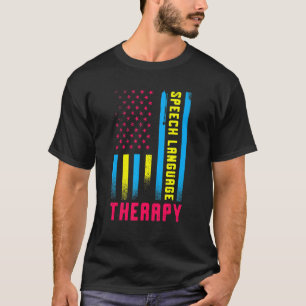 Speech Language Therapy US Flag SLP-Sprache T-Shirt