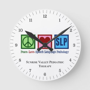 Speech Pathology Peace Liebe SLP Custom Runde Wanduhr