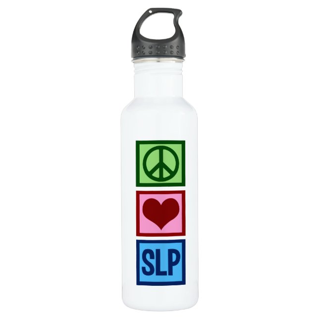 Speech Pathology Peace Liebe SLP Edelstahlflasche (Vorderseite)
