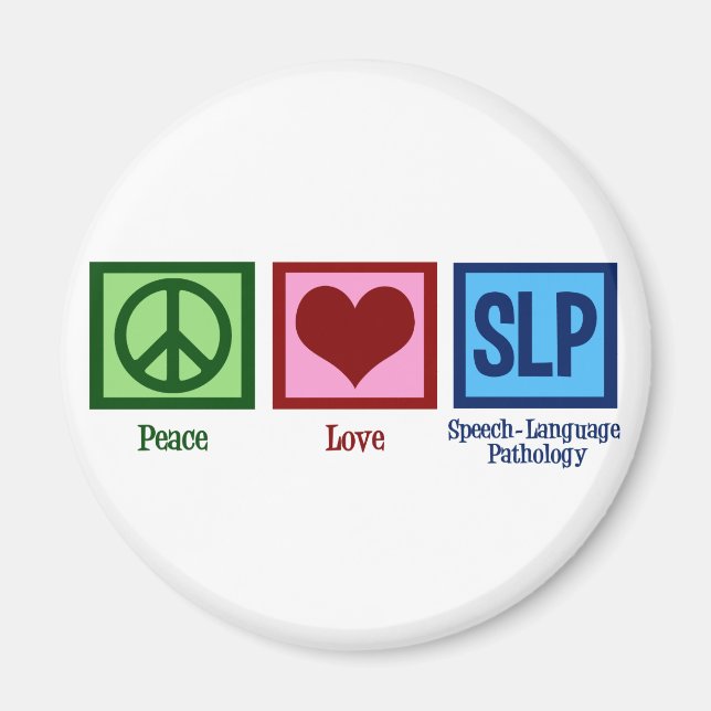 Speech Pathology Peace Liebe SLP Magnet (Vorne)