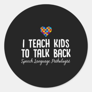 Speech Pathology Therapy Talk Autismus Awareness M Runder Aufkleber