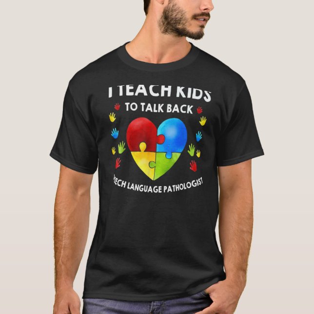 Speech Pathology Therapy Talk Autismus Awareness M T-Shirt (Vorderseite)