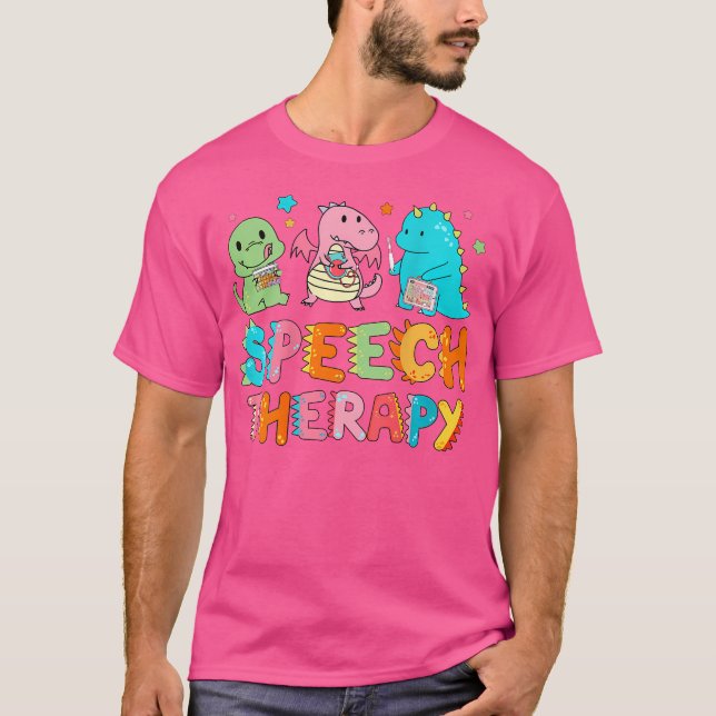 Speech Squad Niedlich Dinosaur Speech Therapy Spee T-Shirt (Vorderseite)