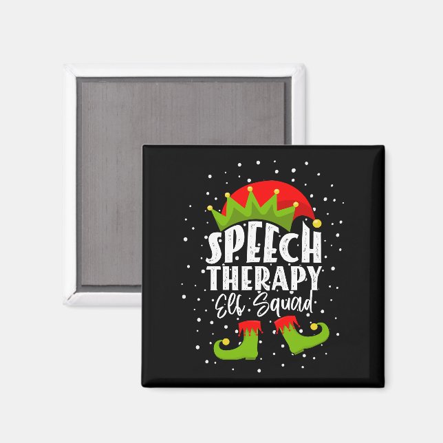 Speech Therapy Elf Squad Weihnachts SLP Therapist Magnet (Vorderseite/Rückseite)