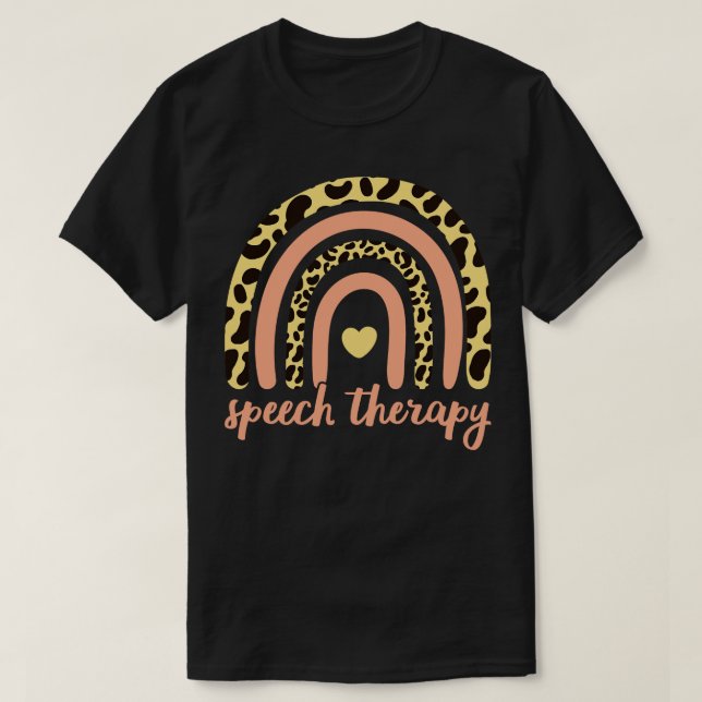 Speech Therapy III Leopard Rainbow T-Shirt (Design vorne)