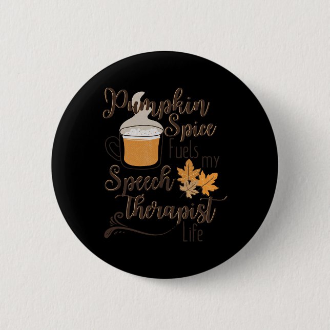 Speech Therapy Pumpkin Herbst Herbst Erntedank Ha Button (Vorderseite)