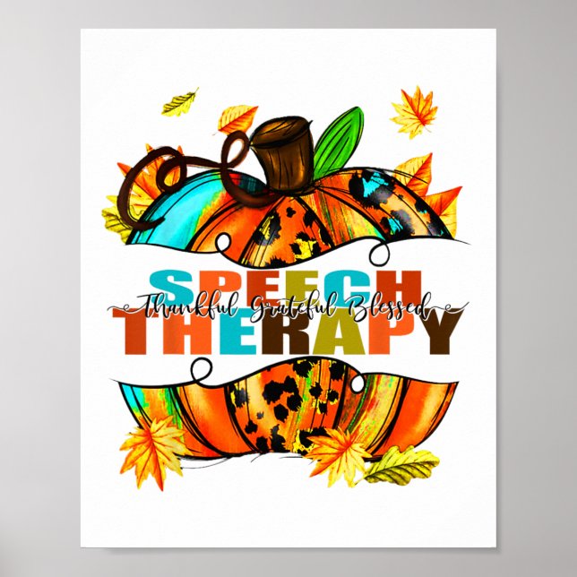 Speech Therapy Pumpkin Herbst Herbst Erntedank Ha Poster (Vorne)