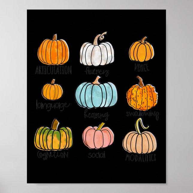 Speech Therapy Pumpkin Sped Teachers SLP Neurodive Poster (Vorne)