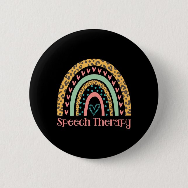 Speech Therapy Rainbow Speech Language Pathologe Button (Vorderseite)