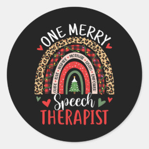 Speech Therapy Rainbow Weihnachts-Sprache P Runder Aufkleber