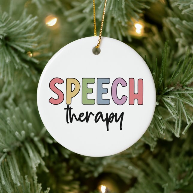Speech Therapy SLP Speech Pathologe Geschenke Keramik Ornament (Baum)