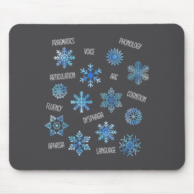 Speech Therapy Snowflake Winter Vocabulary Theme F Mousepad (Vorne)