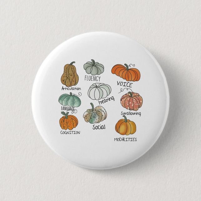 Speech Therapy Squad Pumpkin Fall Halloween Dank Button (Vorderseite)