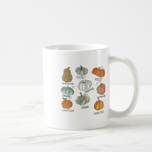Speech Therapy Squad Pumpkin Fall Halloween Dank Kaffeetasse (Rechts)