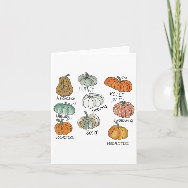 Speech Therapy Squad Pumpkin Fall Halloween Dank Karte (Vorderseite)