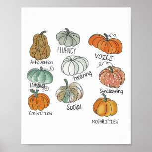 Speech Therapy Squad Pumpkin Fall Halloween Dank Poster